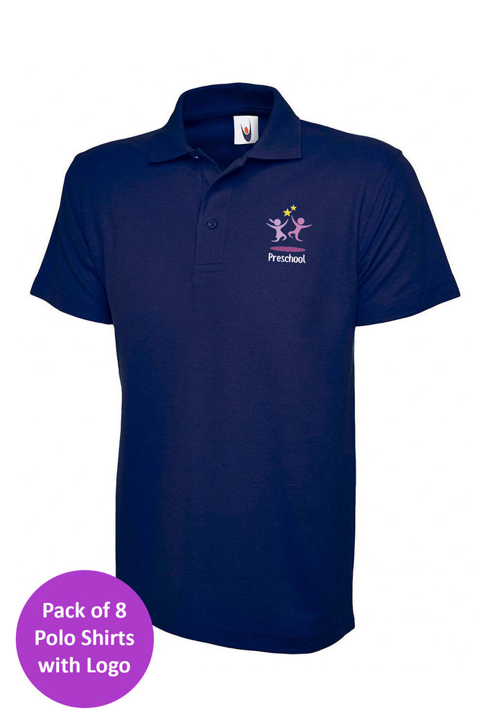 Branded Polo Shirt Bundle for Nursery Staff (Pack of 8) - The Work Uniform Company