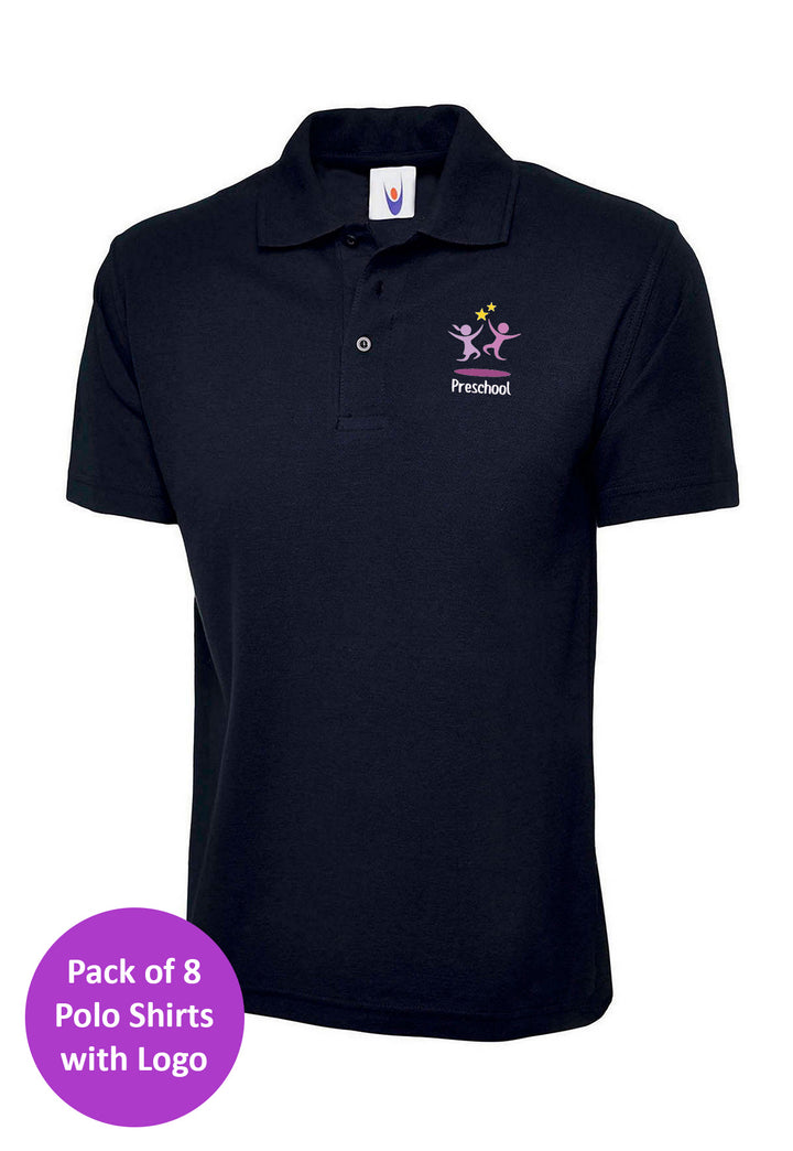 Branded Polo Shirt Bundle for Nursery Staff (Pack of 8) - The Work Uniform Company