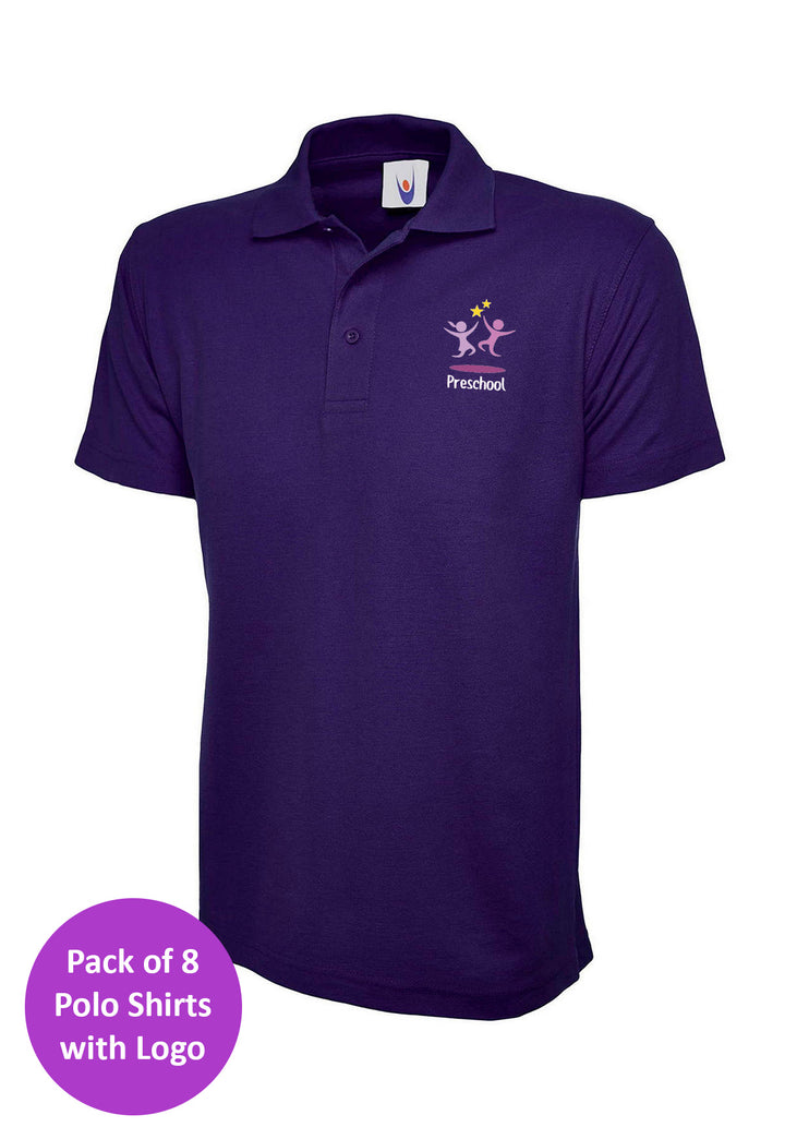 Branded Polo Shirt Bundle for Nursery Staff (Pack of 8) - The Work Uniform Company