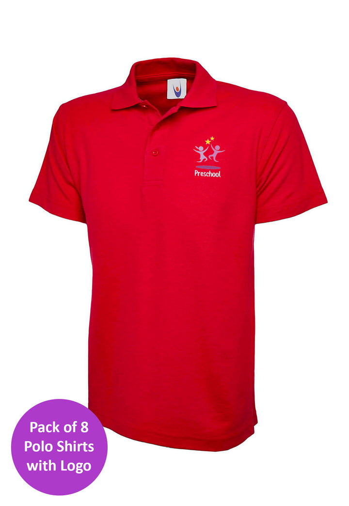 Branded Polo Shirt Bundle for Nursery Staff (Pack of 8) - The Work Uniform Company