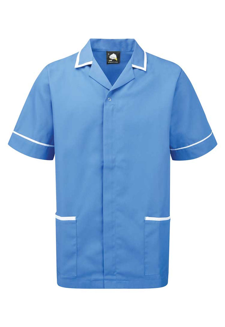 8500 Darwin Male Tunic - The Work Uniform Company hospital blue/white