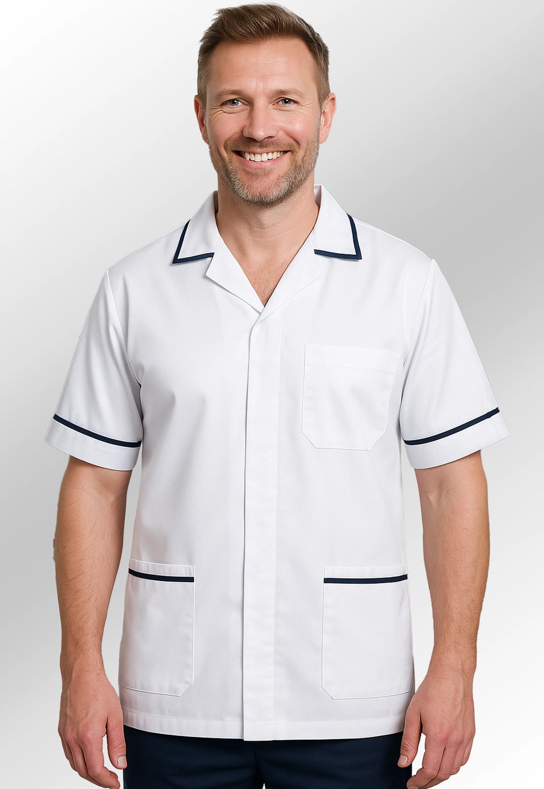 8500 Darwin Male Tunic (White) - The Work Uniform Company