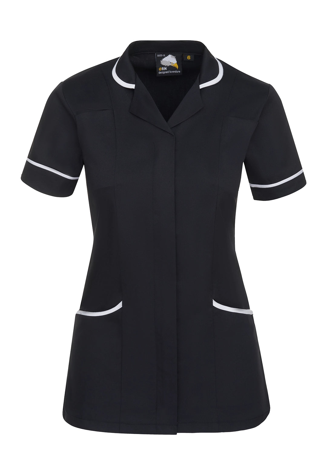 8600 Florence Ladies Tunic (Black/Grey) - The Work Uniform Company