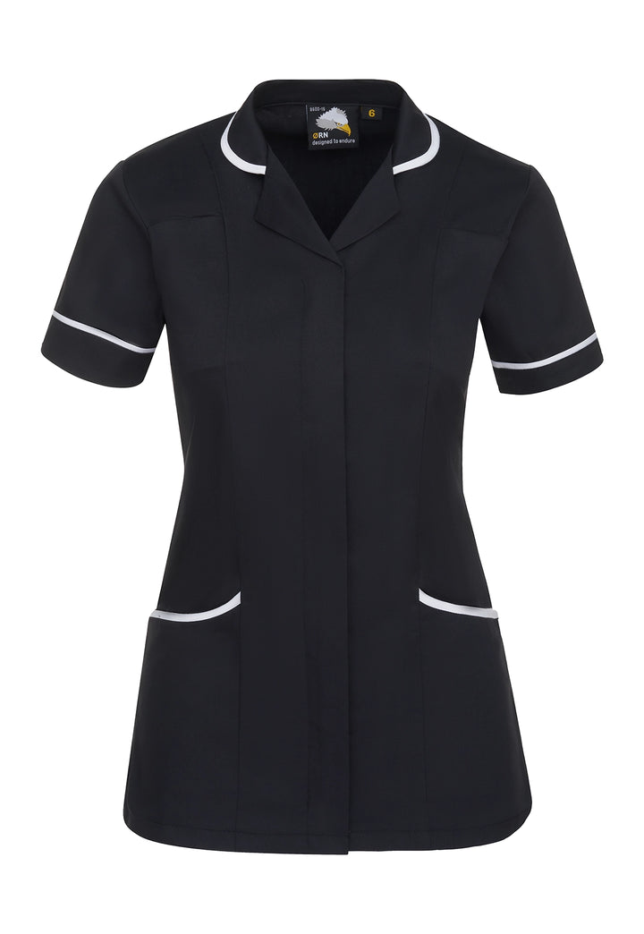 8600 Florence Ladies Tunic (Black/Grey) - The Work Uniform Company