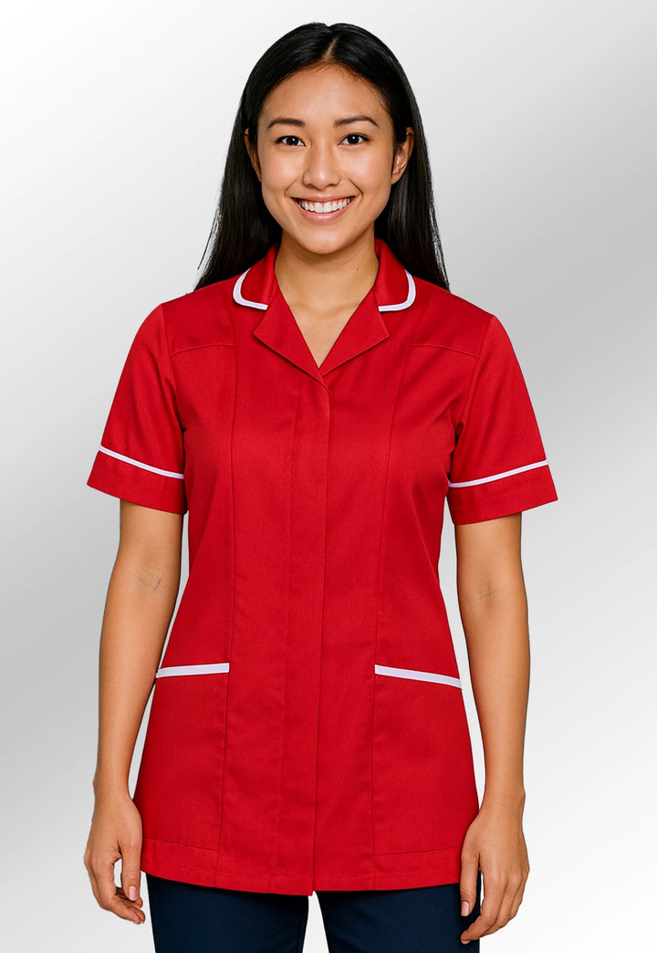 8600 Florence Ladies Tunic (Red) - The Work Uniform Company