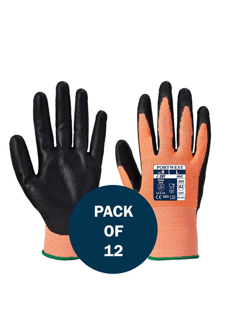 Amber Cut Nitrile Foam Glove A643 (x12 Pairs) - The Work Uniform Company