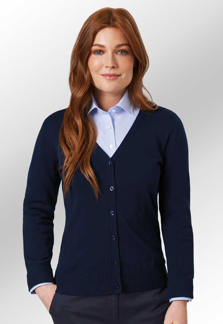 Augusta V - Neck Cardigan - The Work Uniform Company