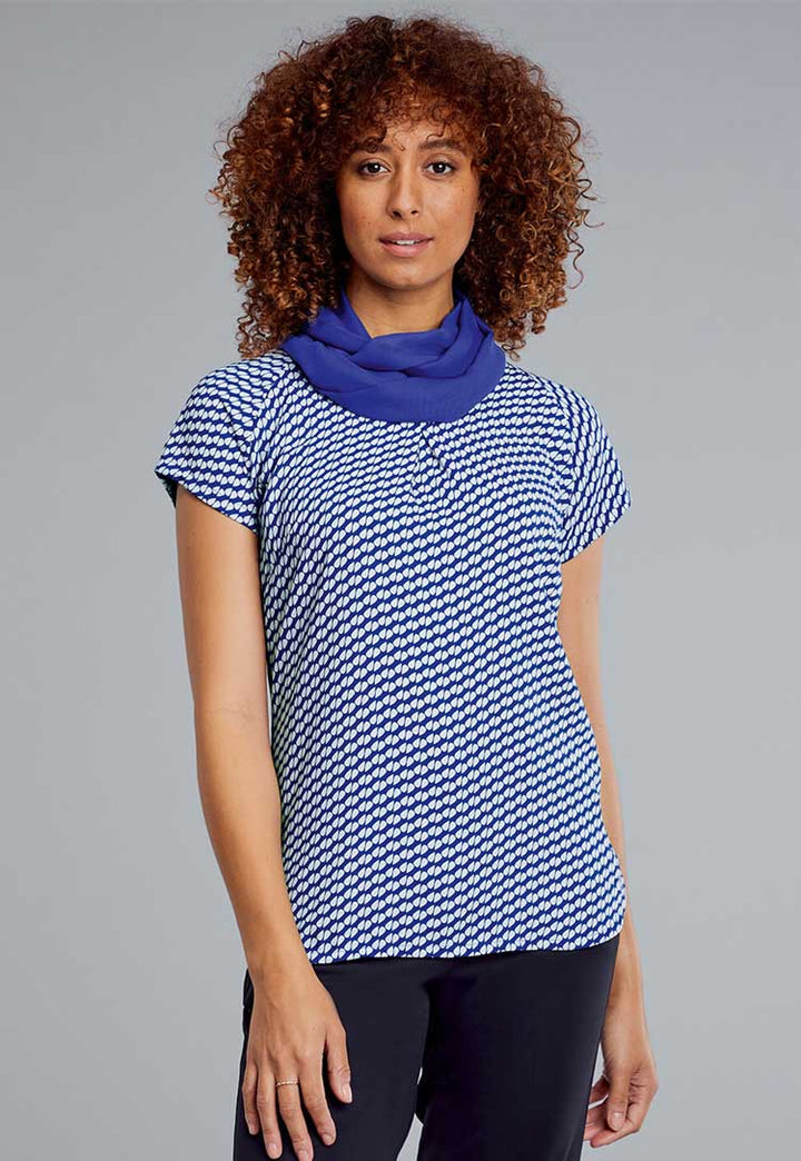 Catriona Patterned Short Sleeve Blouse - The Work Uniform Company