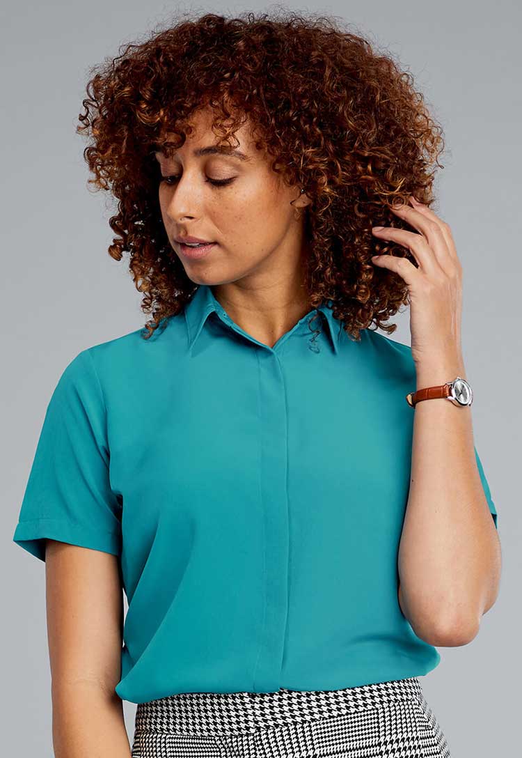 Erin Short Sleeve Blouse - The Work Uniform Company