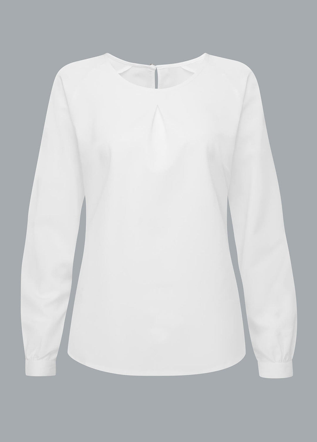 Molly White Textured Long Sleeve Blouse - The Work Uniform Company