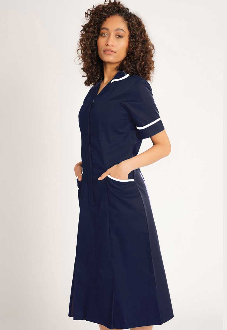 NCLD - Navy Nurse Dress | Behrens The Work Uniform Company NCLD - Navy Nurse Dress | Behrens The Work Uniform Company