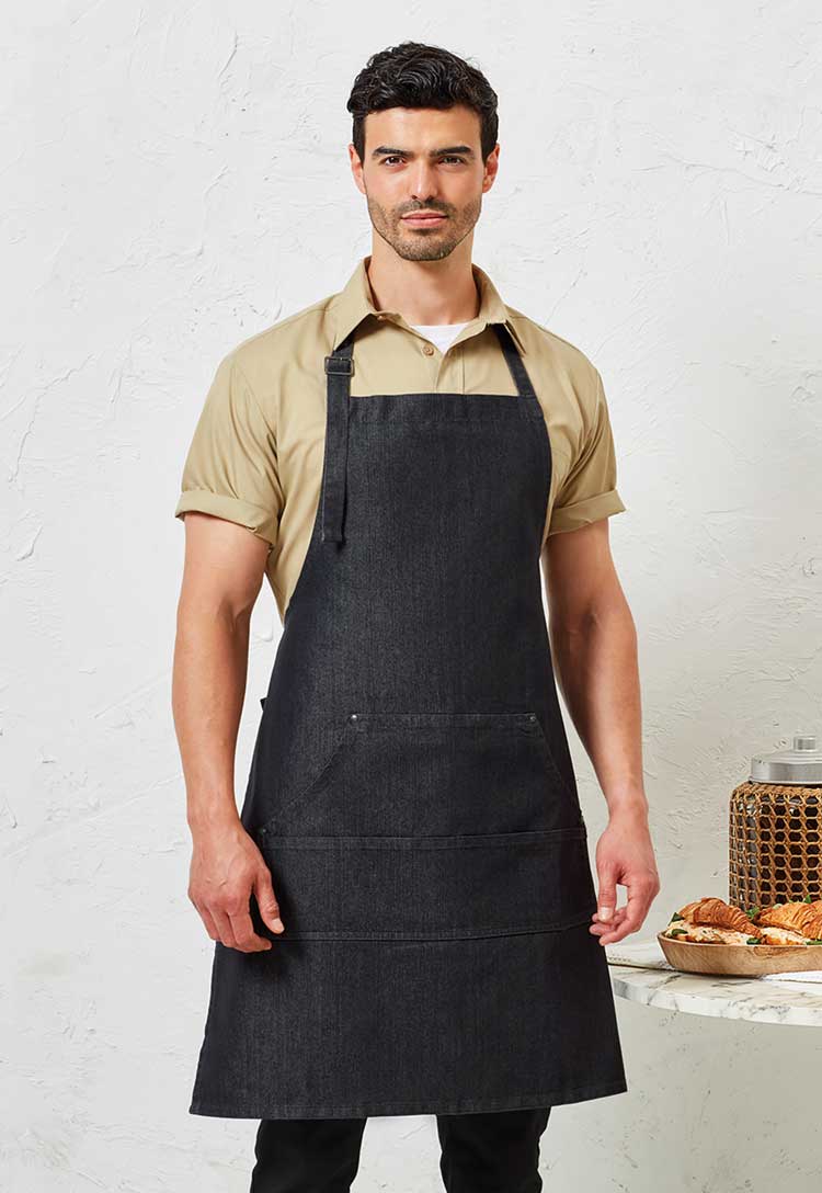 Jeans Stitch Bib Apron PR126 - The Work Uniform Company