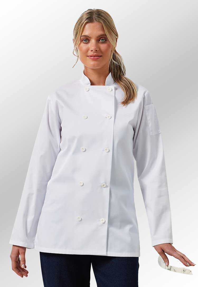 Women's Long Sleeve Chef's Jacket PR671 - The Work Uniform Company