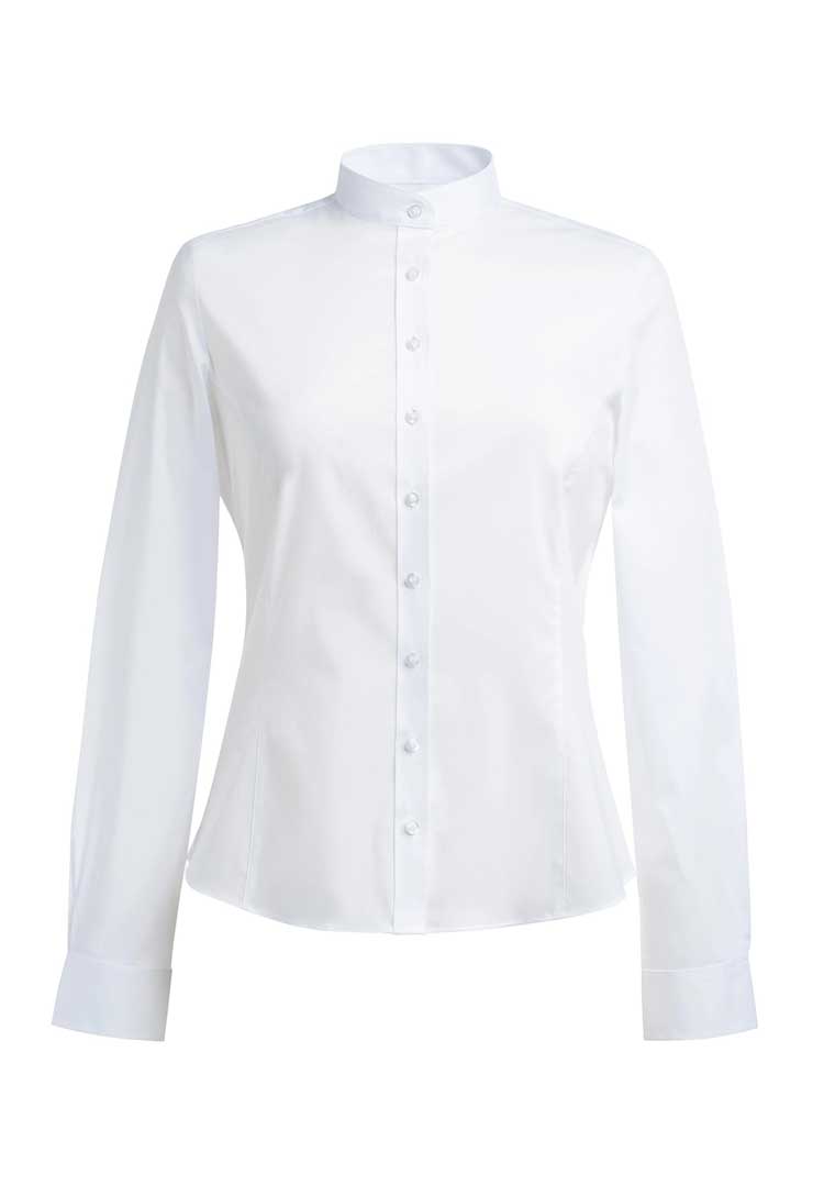 Amelia Semi - Fitted Grandad Collar Shirt - The Work Uniform Company