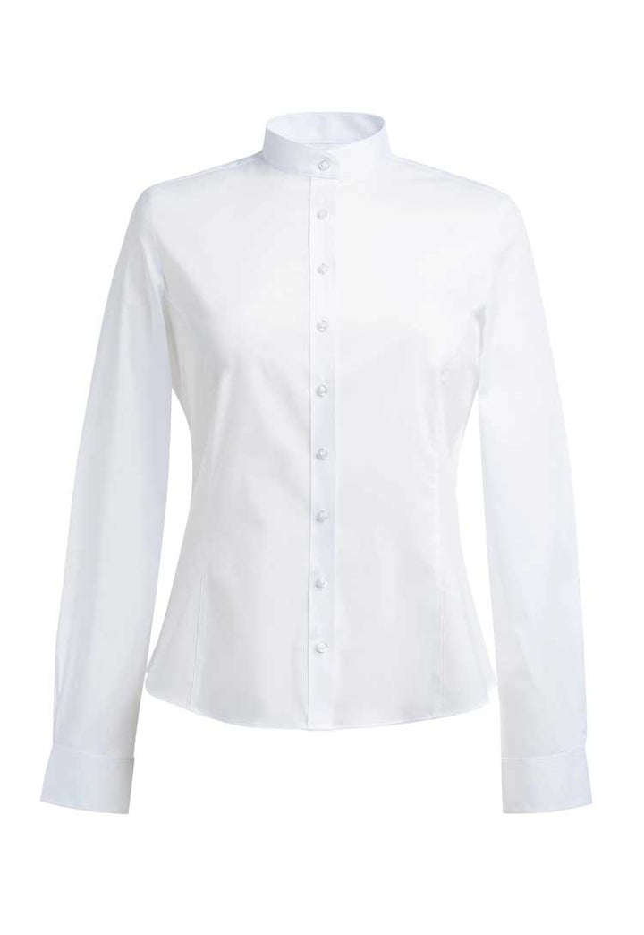 Amelia Semi - Fitted Grandad Collar Shirt - The Work Uniform Company