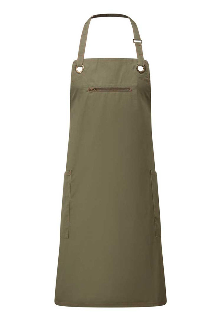 ‘Barley’ Contrast Stitch Bib Apron PR121 - The Work Uniform Company