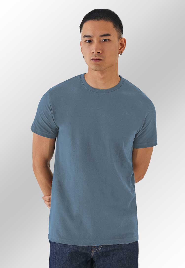 B&C E190 Cotton Tee Blue BA220 - The Work Uniform Company