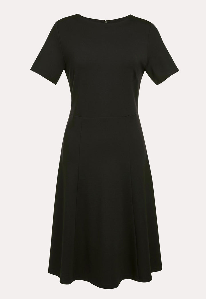 Black Jersey Stretch Skater Funeral Dress - The Work Uniform Company