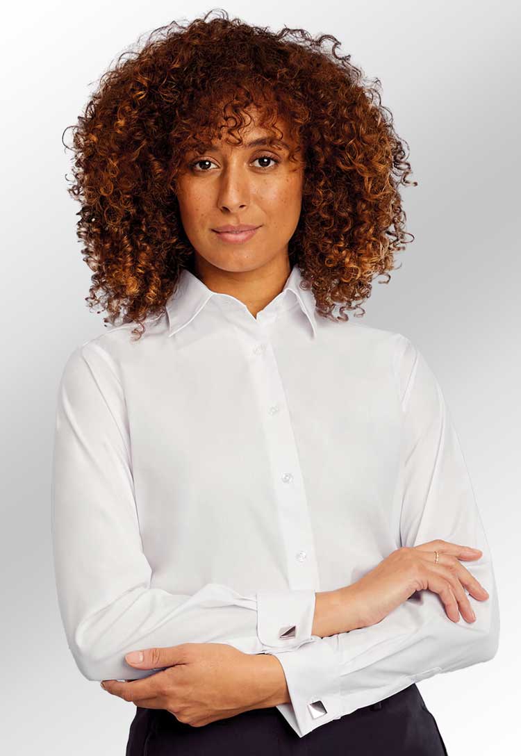 Caitlyn Double Cuff Long Sleeve Shirt - The Work Uniform Company
