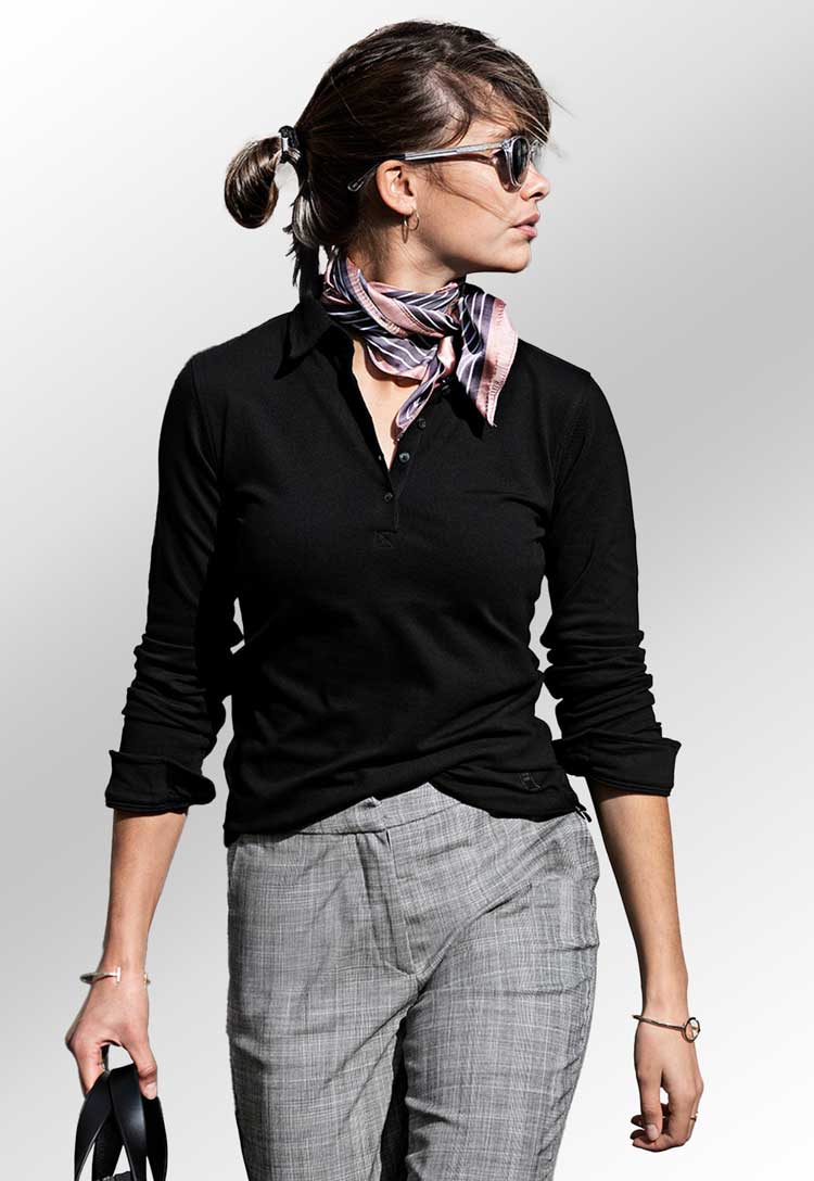 Women’s Carlington Deluxe Long Sleeve Polo NB71F - The Work Uniform Company