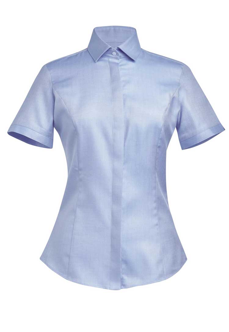 Chianti Blouse Cotton Herringbone - The Work Uniform Company