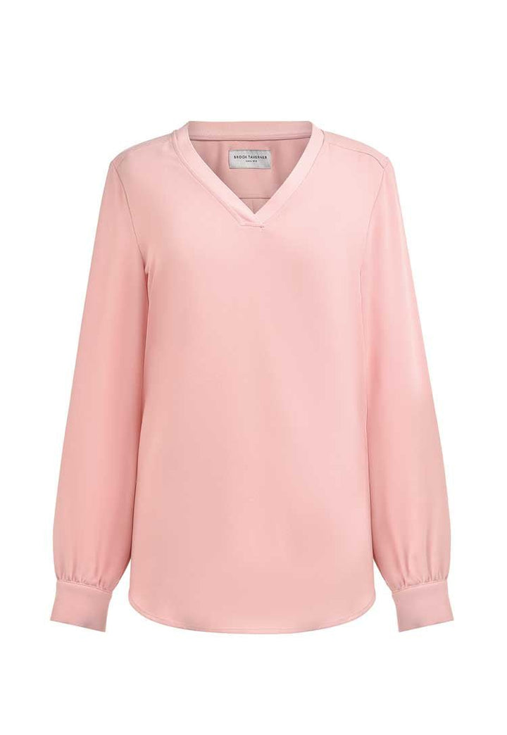 Como V - Neck Crepe de Chine Blouse - The Work Uniform Company