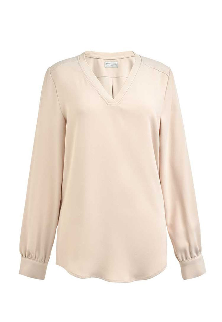 Como V - Neck Crepe de Chine Blouse - The Work Uniform Company