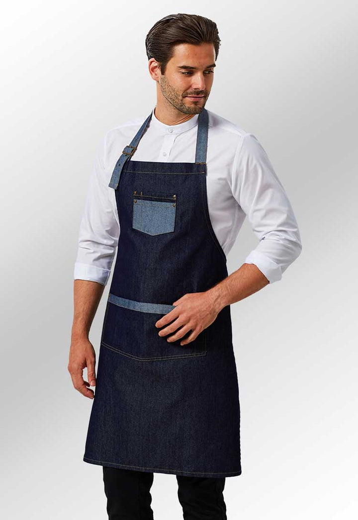 Denim Bib Apron Industrial Chic PR127 - The Work Uniform Company