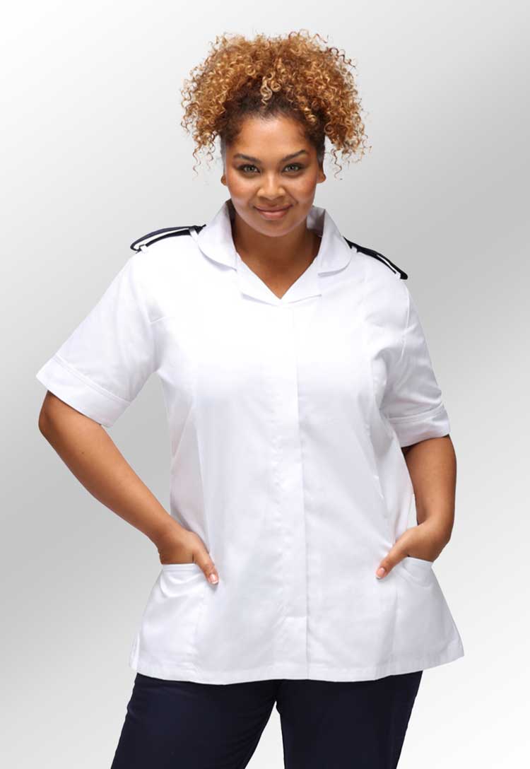 Women's Healthcare Tunic with Epaulette Loops NCLTPSE - The Work Uniform Company
