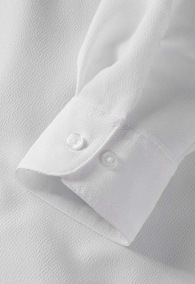 Grace White Textured Long Sleeve Blouse - The Work Uniform Company