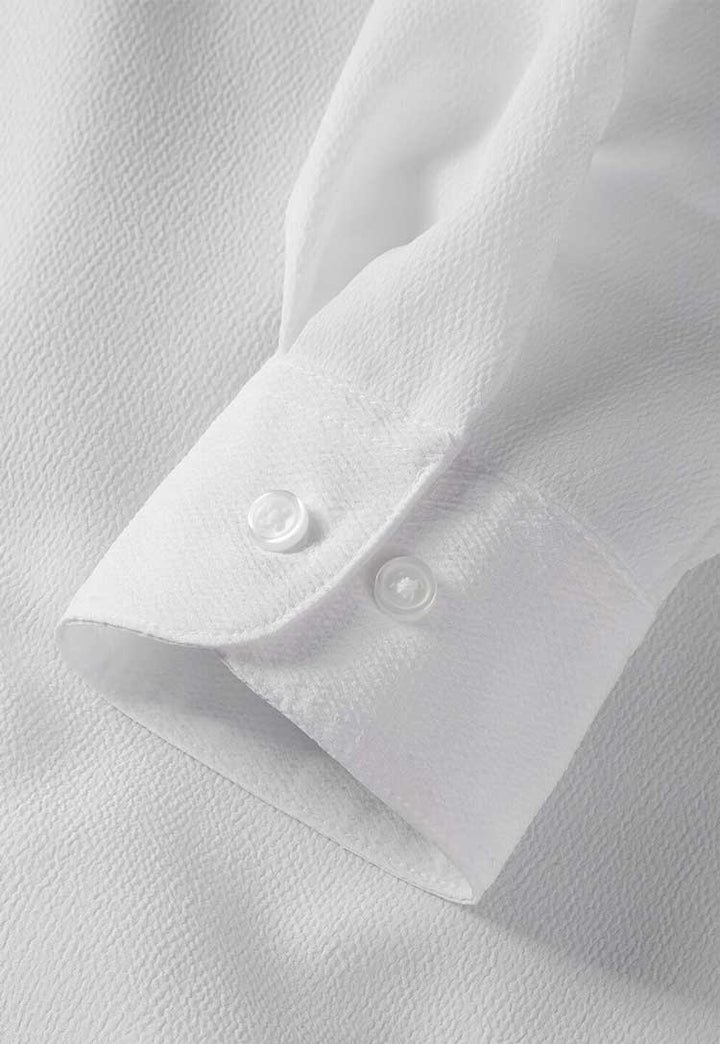 Grace White Textured Long Sleeve Blouse - The Work Uniform Company