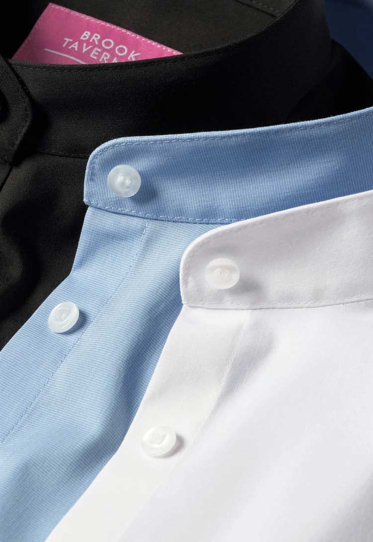Amelia Semi - Fitted Grandad Collar Shirt - The Work Uniform Company