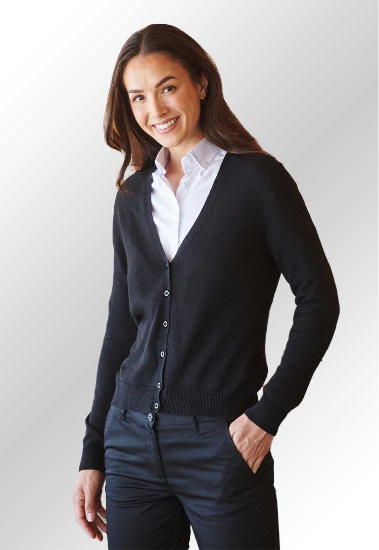 Women's V Neck Cardigan - The Work Uniform Company