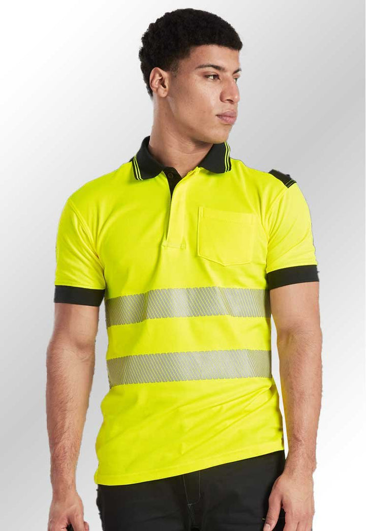 PW3 Hi - Vis Cotton Comfort Polo Shirt S/S T180 - The Work Uniform Company