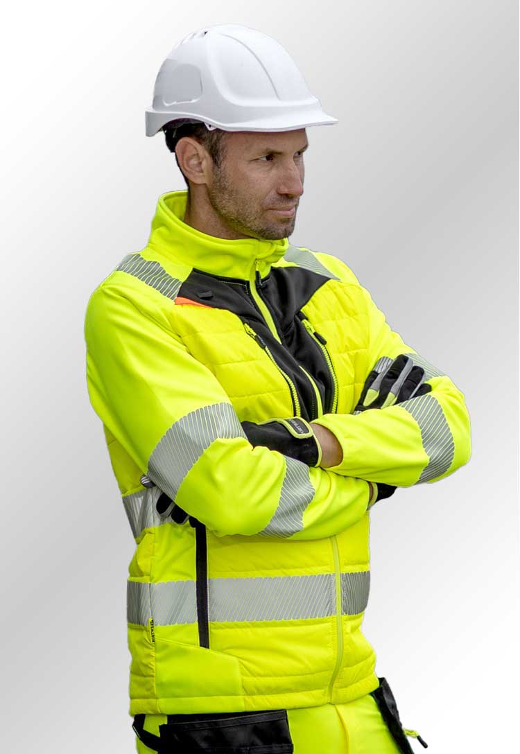 DX4 Hi - Vis Hybrid Baffle Jacket DX473 - The Work Uniform Company