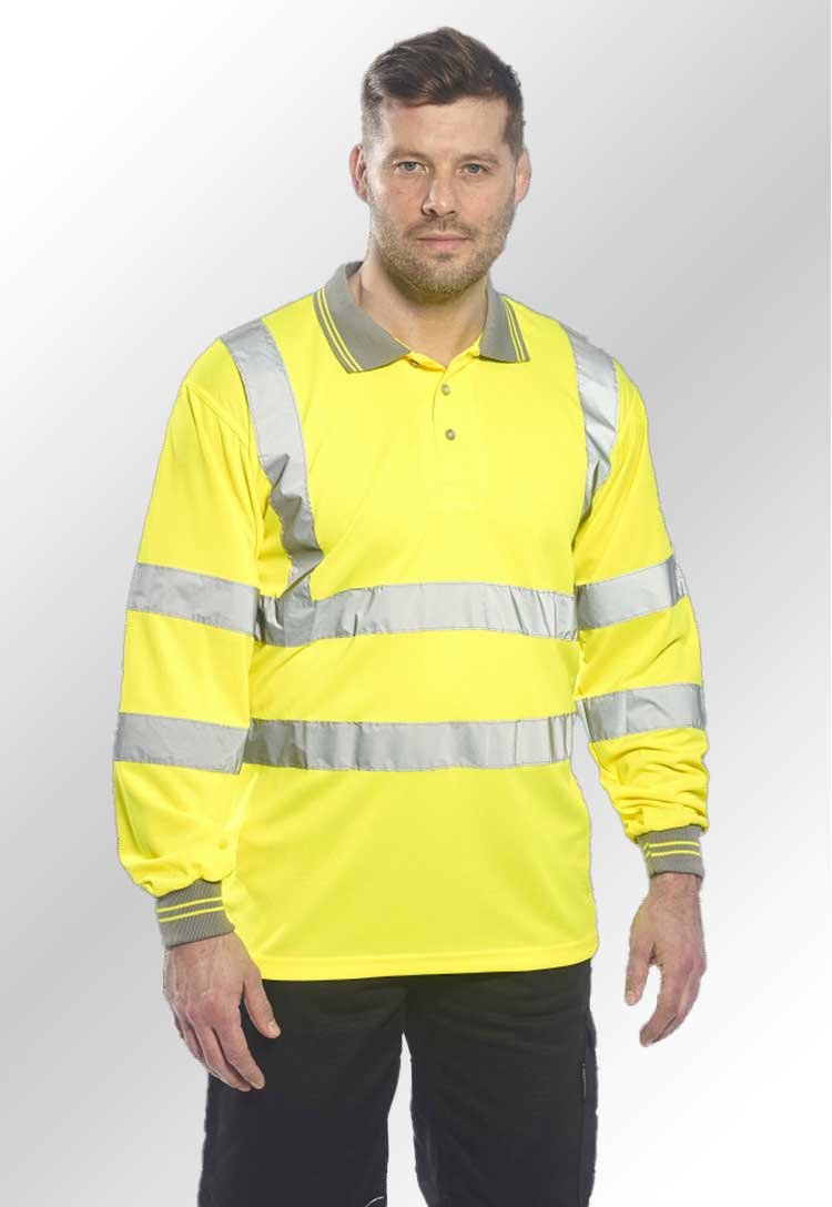 Hi Vis Long Sleeve Polo Shirt S277 - The Work Uniform Company