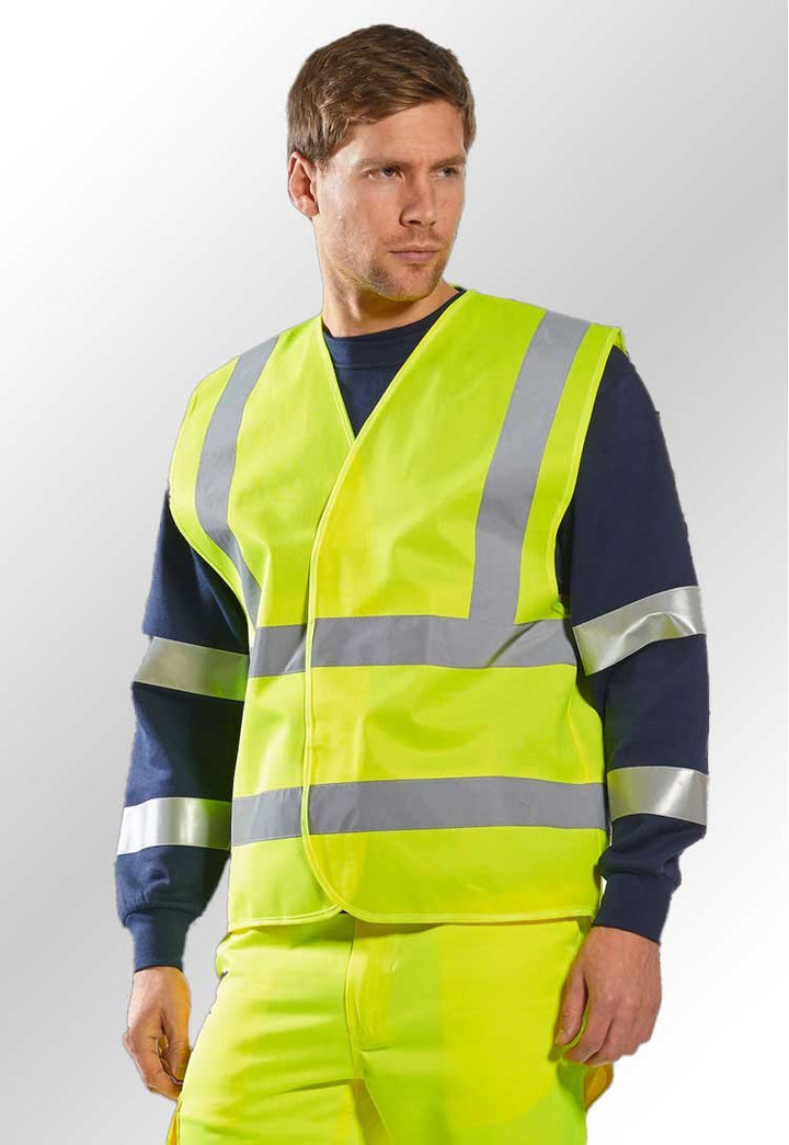 Hi Vis Two Band and Brace Vest C470 - The Work Uniform Company