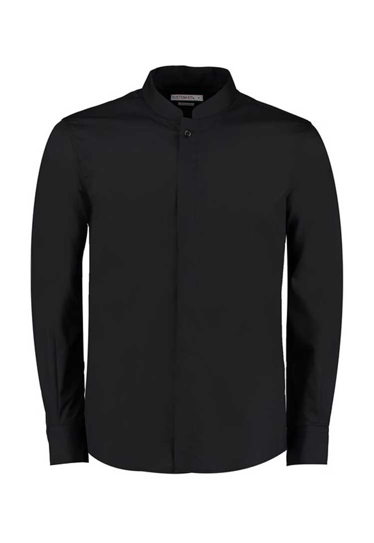Men's Long Sleeve Mandarin Collar Shirt - The Work Uniform Company