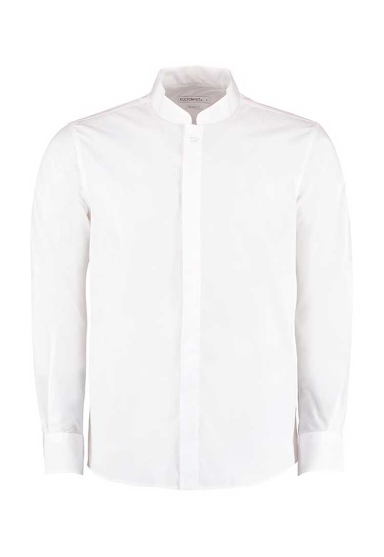 Men's Long Sleeve Mandarin Collar Shirt - The Work Uniform Company
