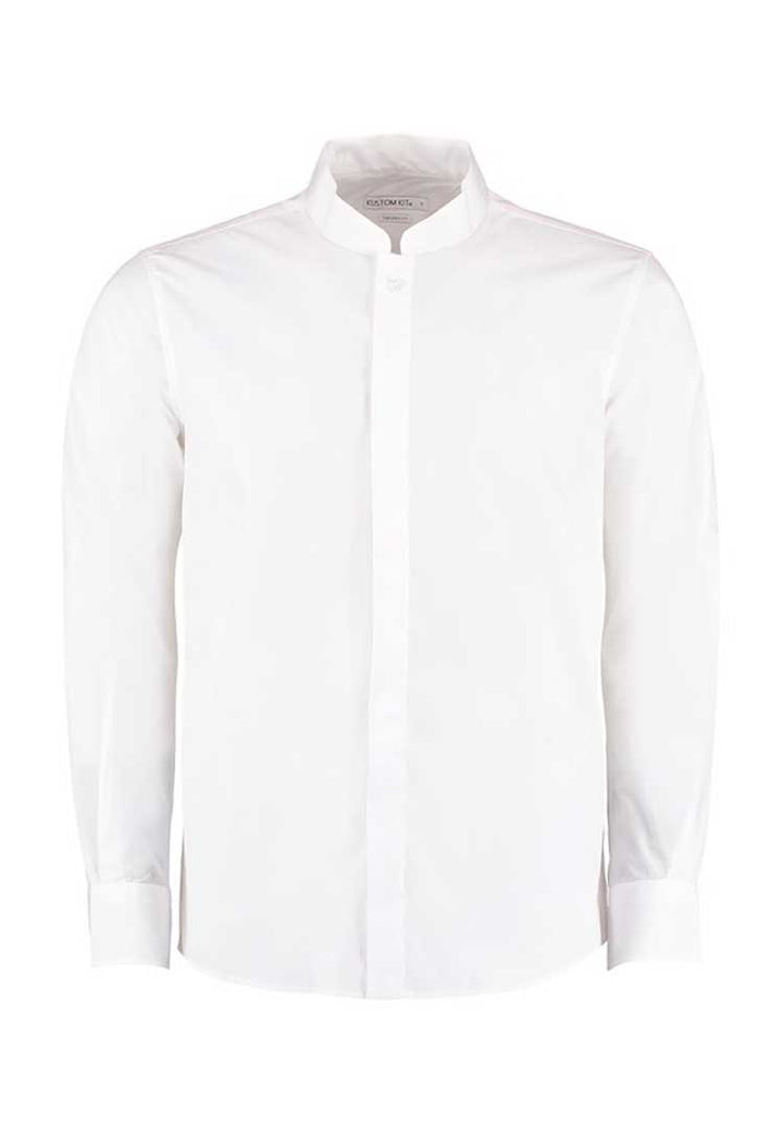 Men's Long Sleeve Mandarin Collar Shirt - The Work Uniform Company