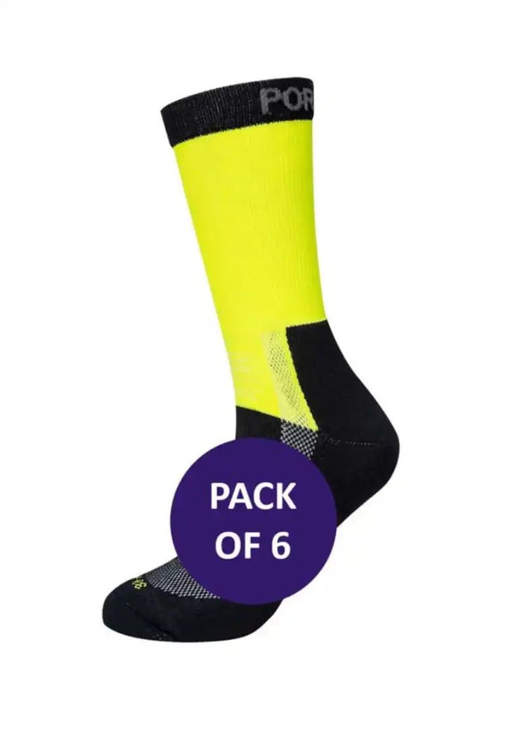 Lightweight Hi - Visibility Socks (x6 Pairs) - The Work Uniform Company