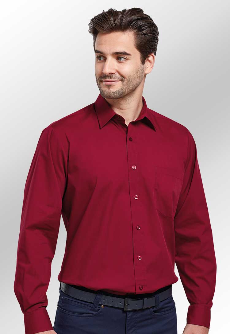 Men's Business Long Sleeve Poplin Shirt - The Work Uniform Company