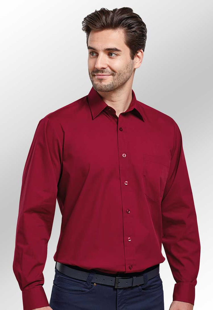 Men's Business Long Sleeve Poplin Shirt - The Work Uniform Company