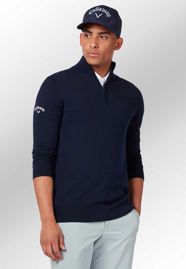 Ribbed ¼ Zip Merino Golf Sweater CW075 - The Work Uniform Company