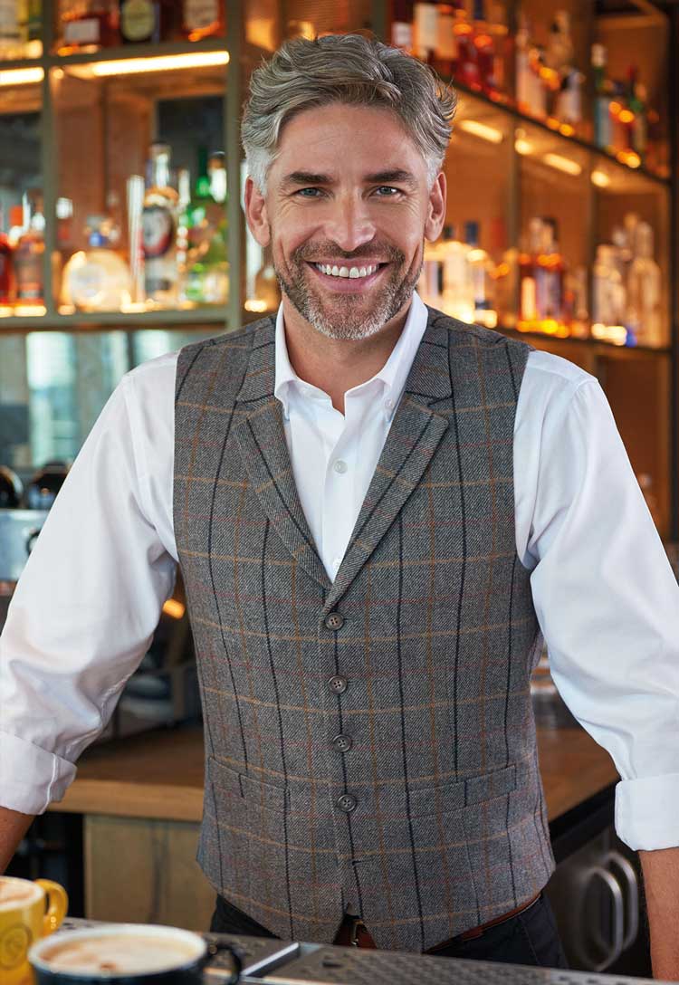 Memphis Men's Tweed Waistcoat - The Work Uniform Company
