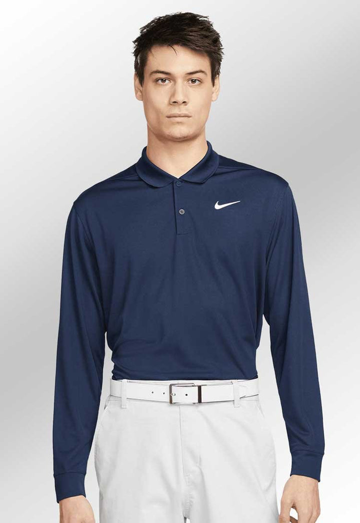 Nike Dri - FIT Victory Solid Long Sleeve Polo NK354 - The Work Uniform Company
