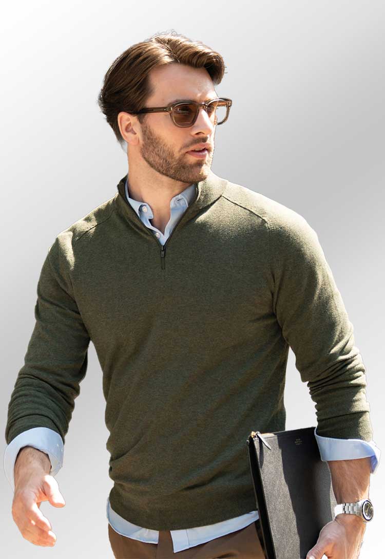 Brighton 1/4 - Zip Knit Jumper - The Work Uniform Company