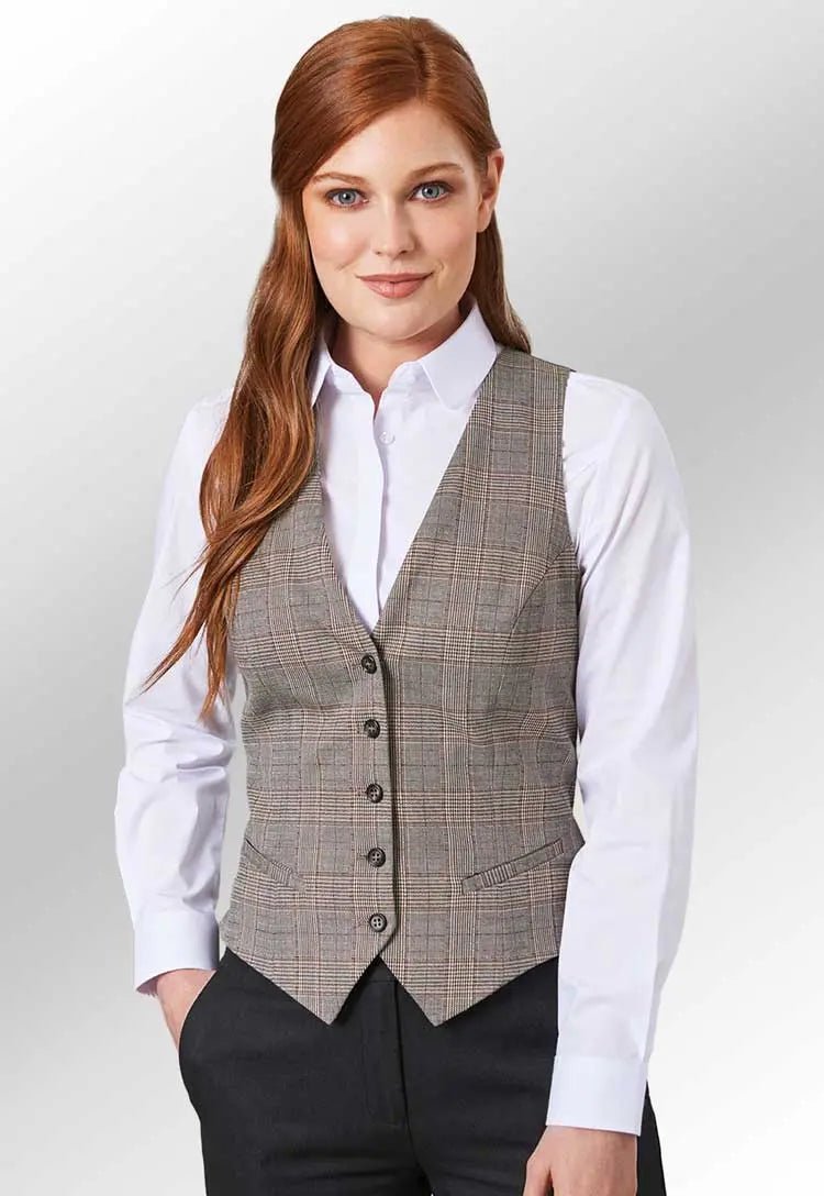 Olivia Check Waistcoat - The Work Uniform Company