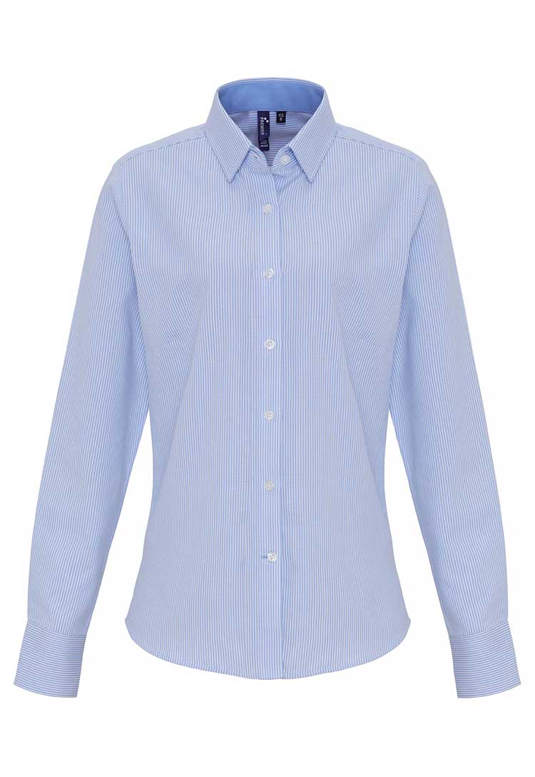 Women's Cotton - Rich Oxford Striped Blouse - The Work Uniform Company
