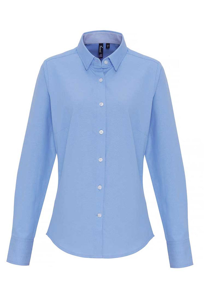 Women's Cotton - Rich Oxford Striped Blouse - The Work Uniform Company